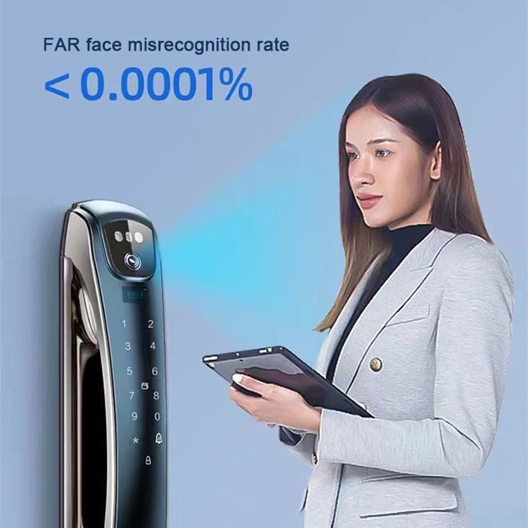 3D Face Camera Smart Door Lock Electronic Usmar go APP IC Card Biometric Fingerprint Intelligent Door Lock