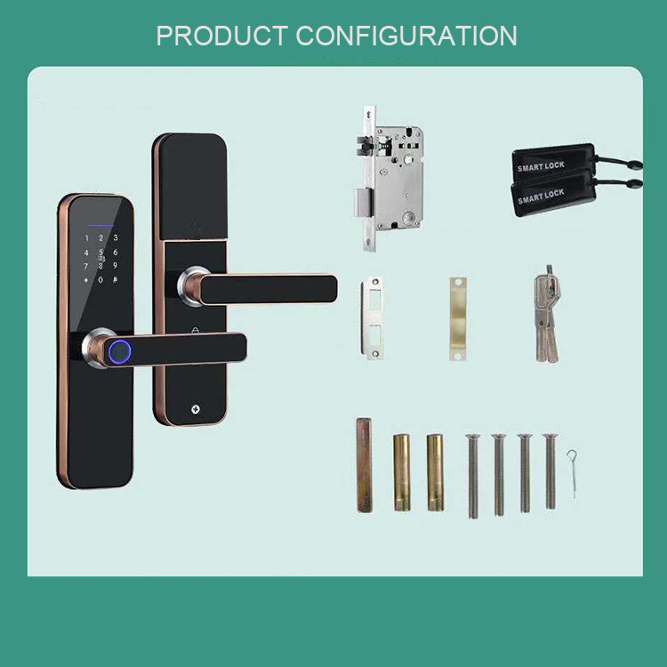 Multi-country voice language Electronic Handle Digital Tuya Cerraduras Inteligentes Wifi Keys Fingerprint Door Smart Lock