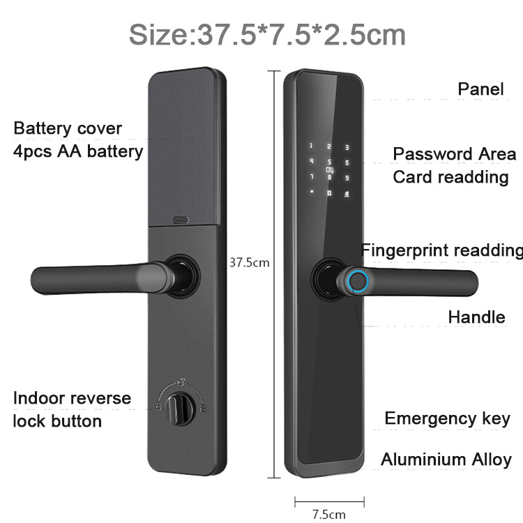 6068 Mortise Passcode Keypad Thumbprint Biometric Smart Door Lock with TTlock BLE