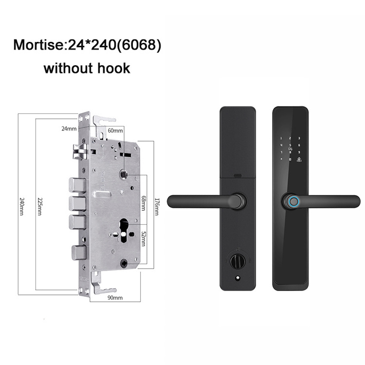 6068 Mortise Passcode Keypad Thumbprint Biometric Smart Door Lock with TTlock BLE