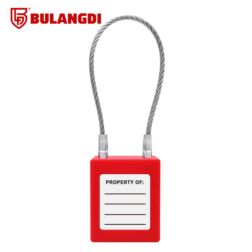 Lockout Tagout Industrial safety steel cable lock with flexible wire padlock loto safety padlock