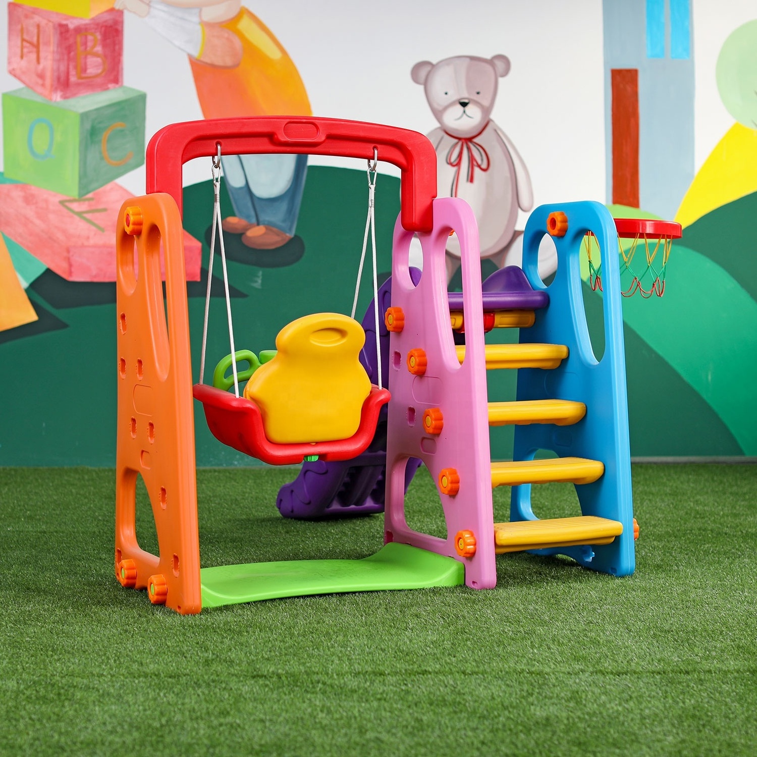 Zhongkai Indoor Plastic Kids Sliding Toys Small Playground Swings And Slides For Kids