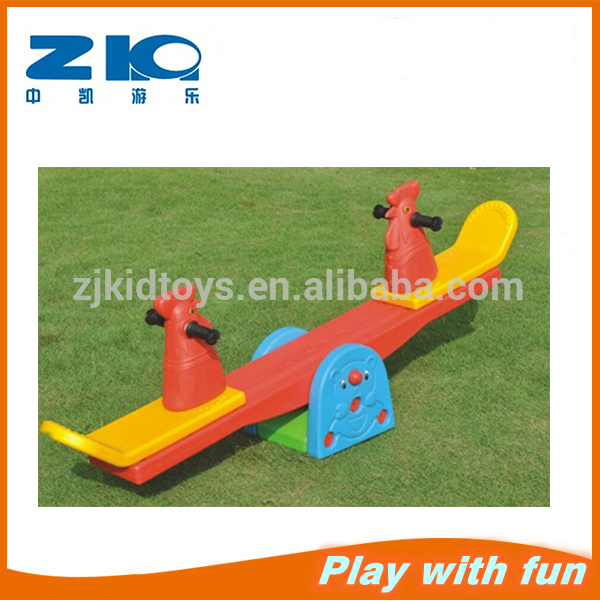 indoor&outdoor Kids plastic double animal seesaw rocking horse  on sale