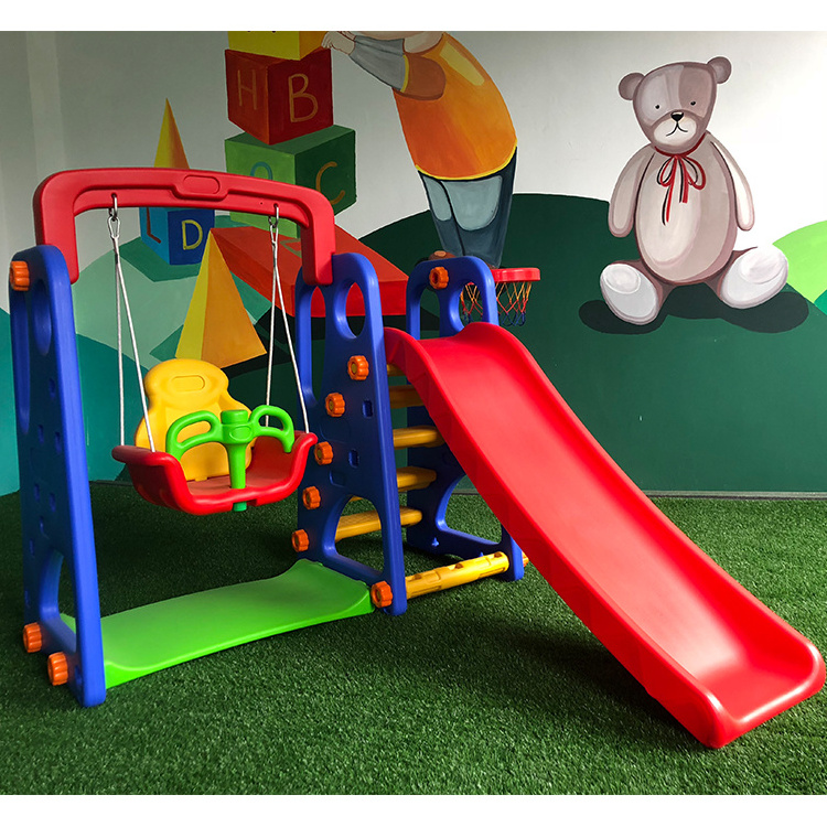 Zhongkai Safety And Durable Large Kids Children Plastic Swing Slide For Indoor Area On Sale With Cheap Price