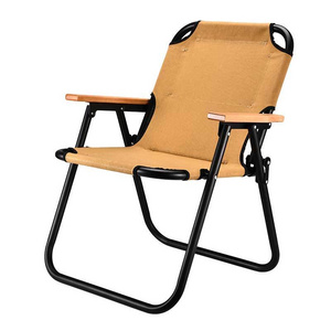 Custom Manufacturers Reclining Aluminium Wood Armrest Outdoor Camping Chairs Folding