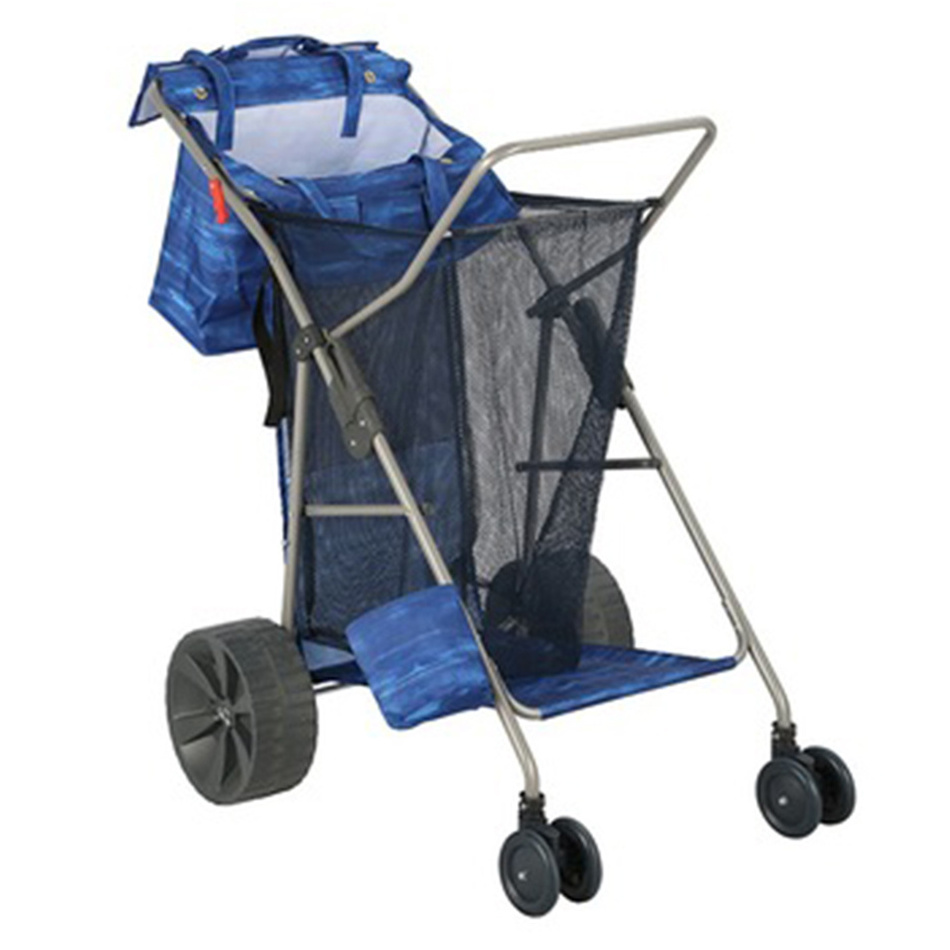 Folding Beach  Cart Trolley Deluxe Tote Storage Transport Wheeler