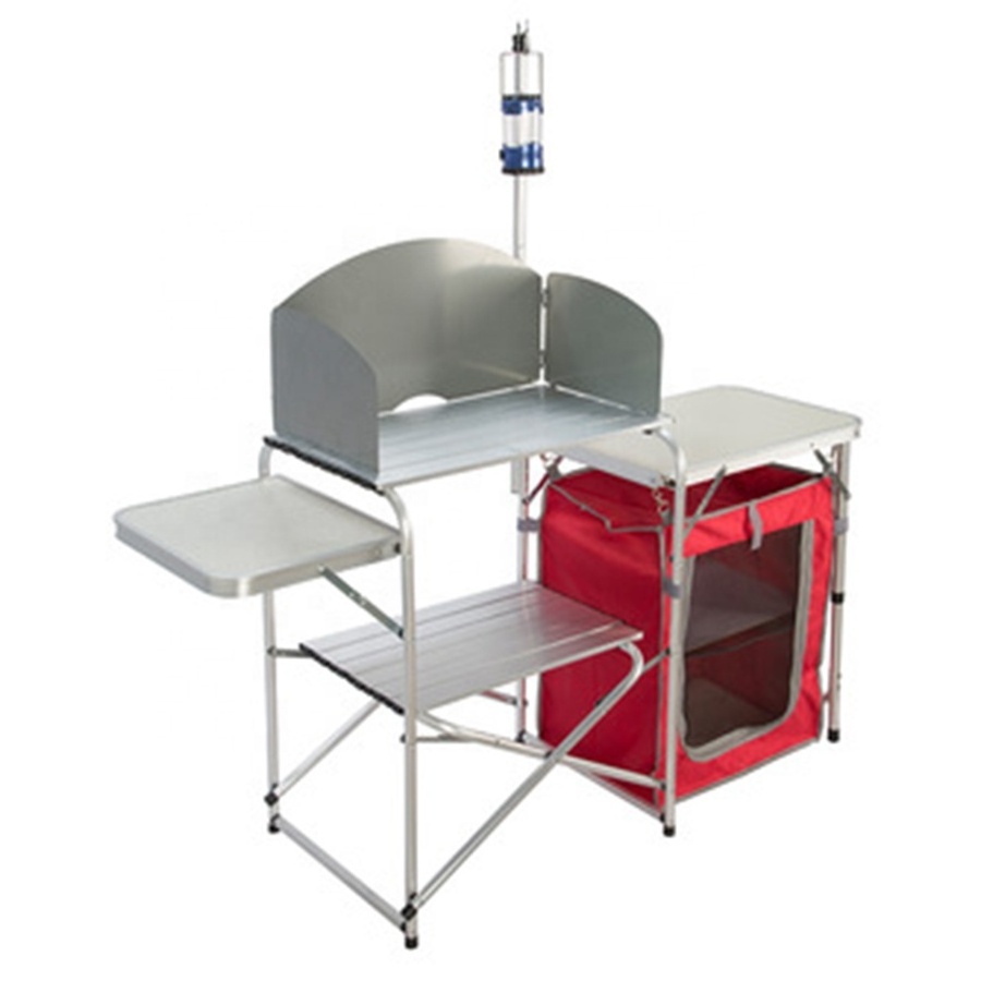 Mutil- function  Aluminum Portable Camping Folding BBQ Picnic Kitchen Table with Carry Storage