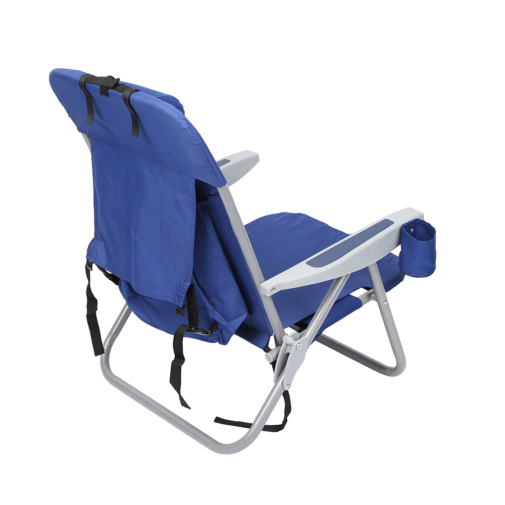 SALE Outdoor Stackable Steel Backpack Portable Folding Beach Camping Chair with Cup Holder