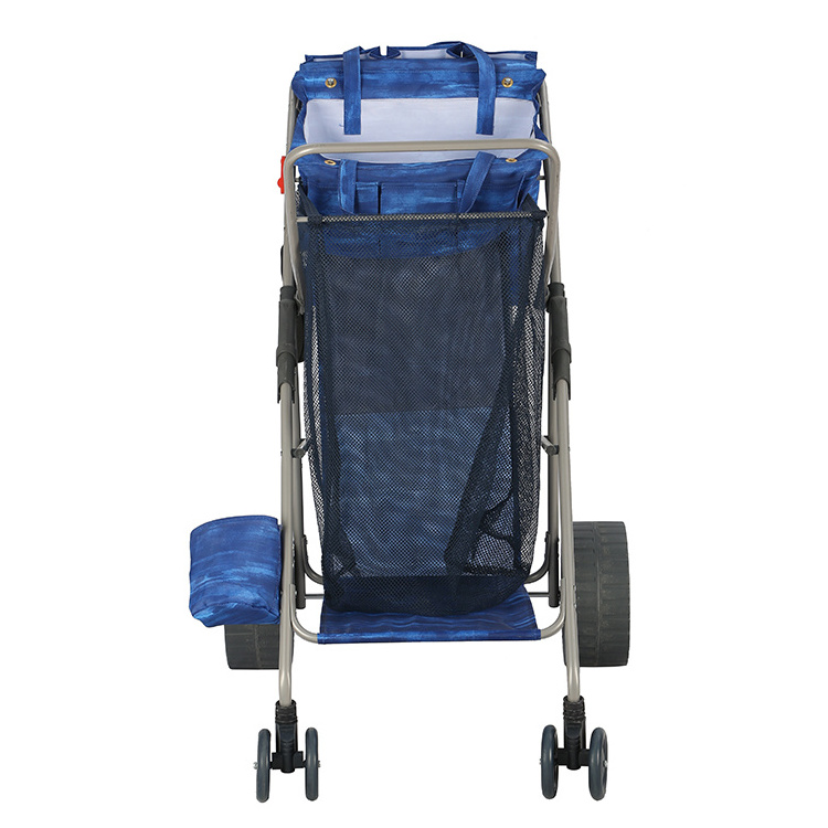 Folding Beach  Cart Trolley Deluxe Tote Storage Transport Wheeler