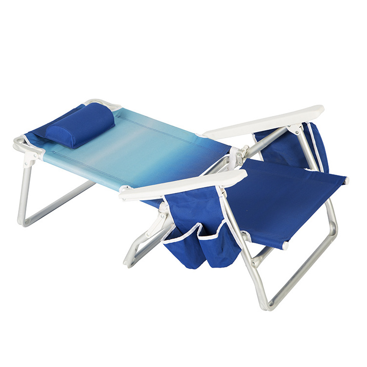 Outdoor beach camping portable folded fishing chair with insulated cooler bag drink holder