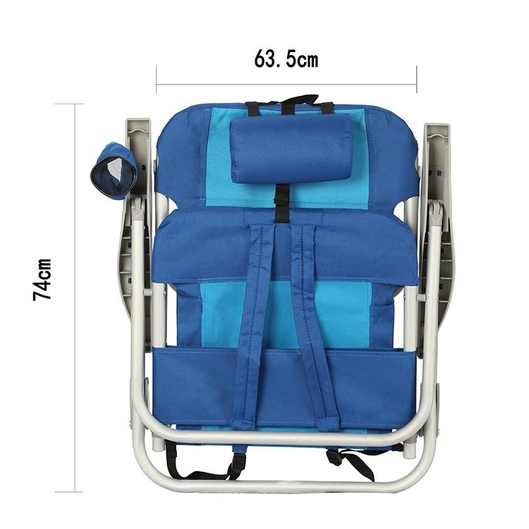 outdoor 5-positions portable lightweight folding aluminum beach camping backpack chair with cooler bag