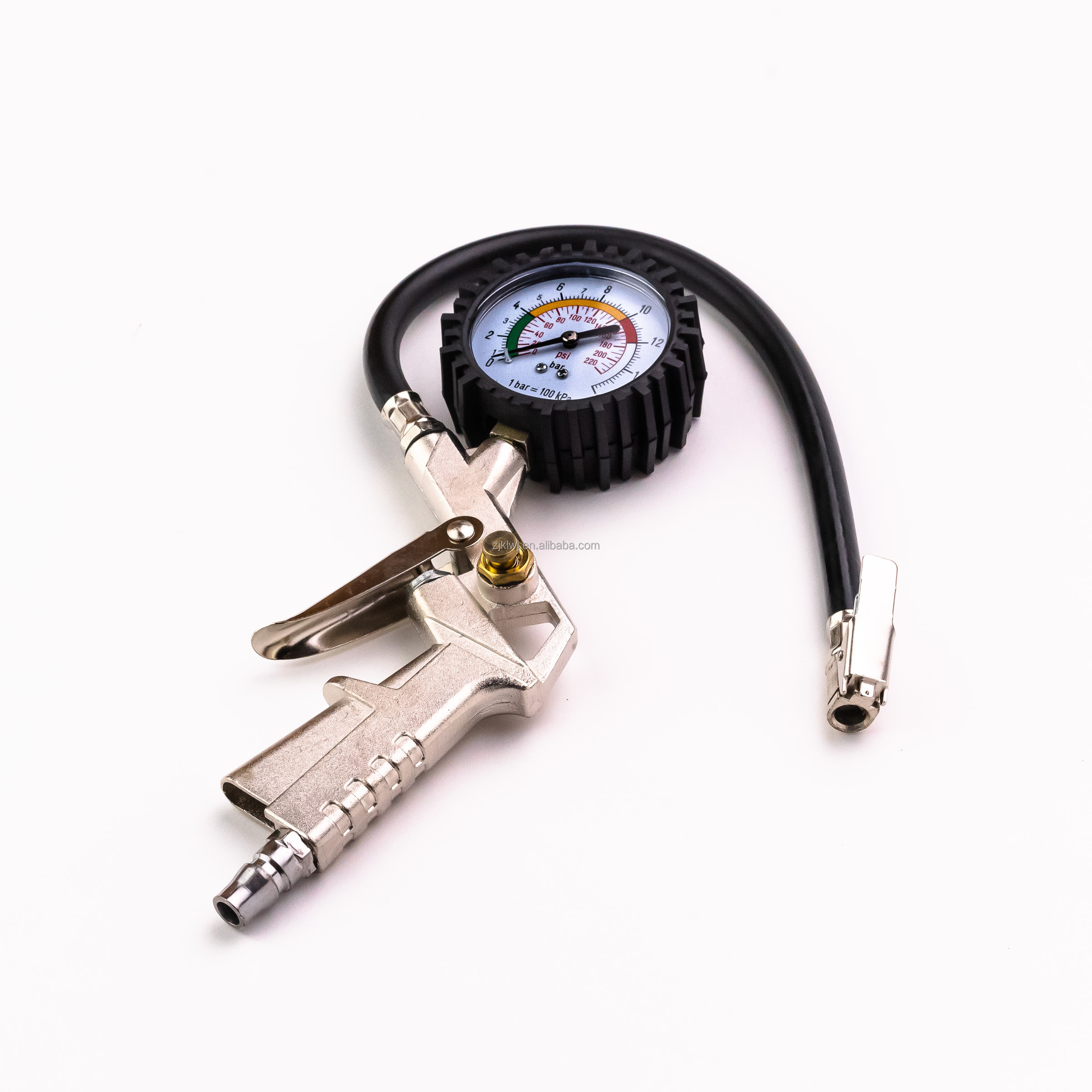 Digital Tire Inflator and Gauge with Valve Core RemoverAir Chuck and Compressor Accessories Heavy Duty with Rubber Hose