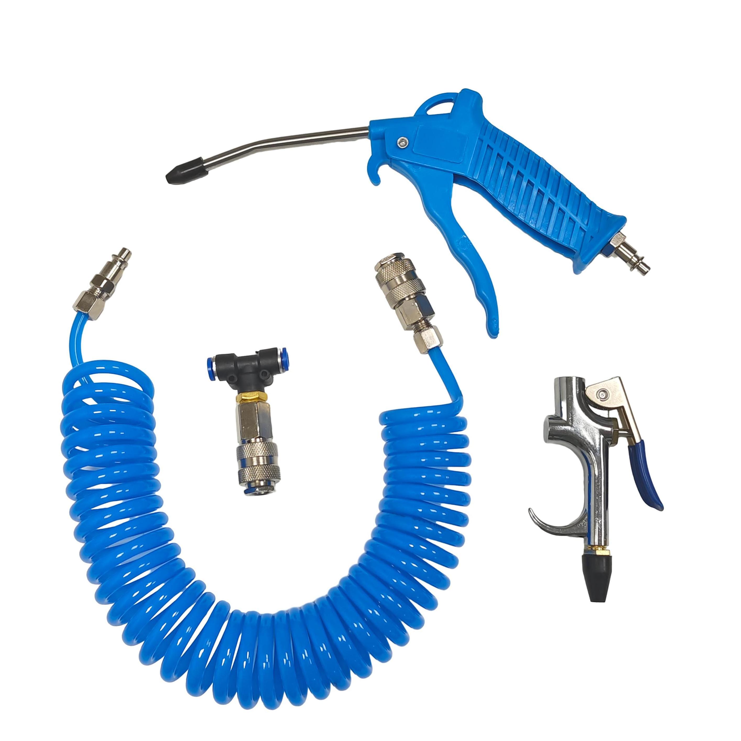 Heavy Duty Air Seat Blow Gun Kit For Semi Truck Air Hose With 9 Meter Long Coil And Extended Dual Head Tire Air Chuck