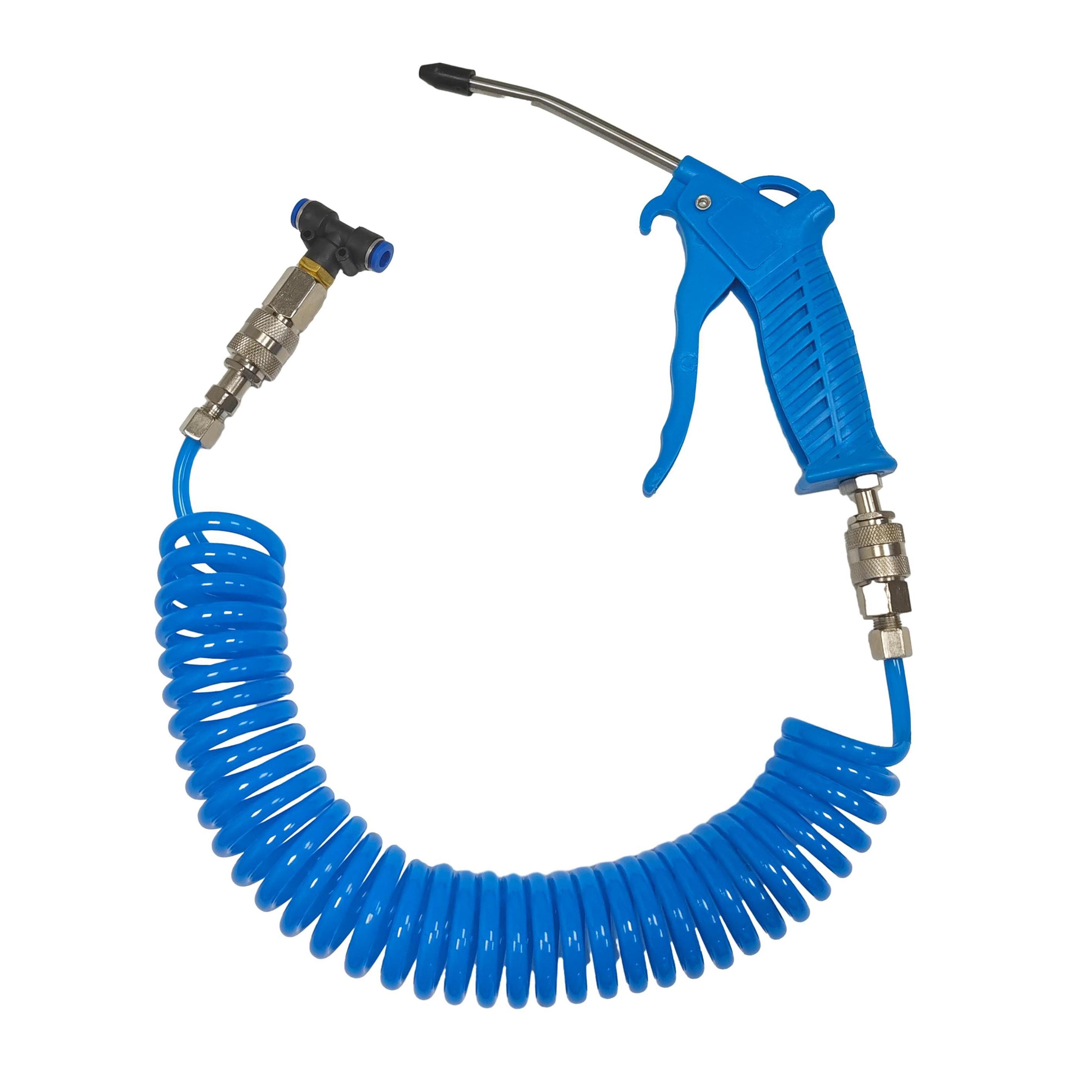 Heavy Duty Air Seat Blow Gun Kit For Semi Truck Air Hose With 9 Meter Long Coil And Extended Dual Head Tire Air Chuck