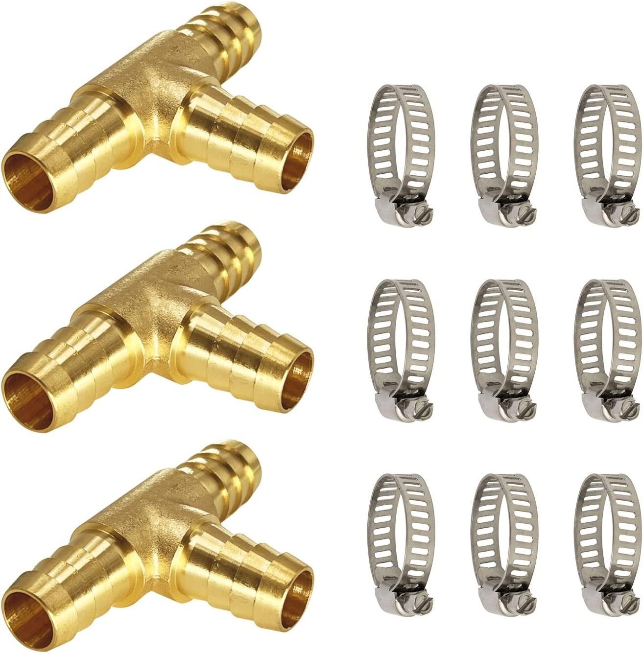 Brass Pipe Fittings Hose Barb 4 Way Connector For Hose Copper Pagoda Water Tube Fittings