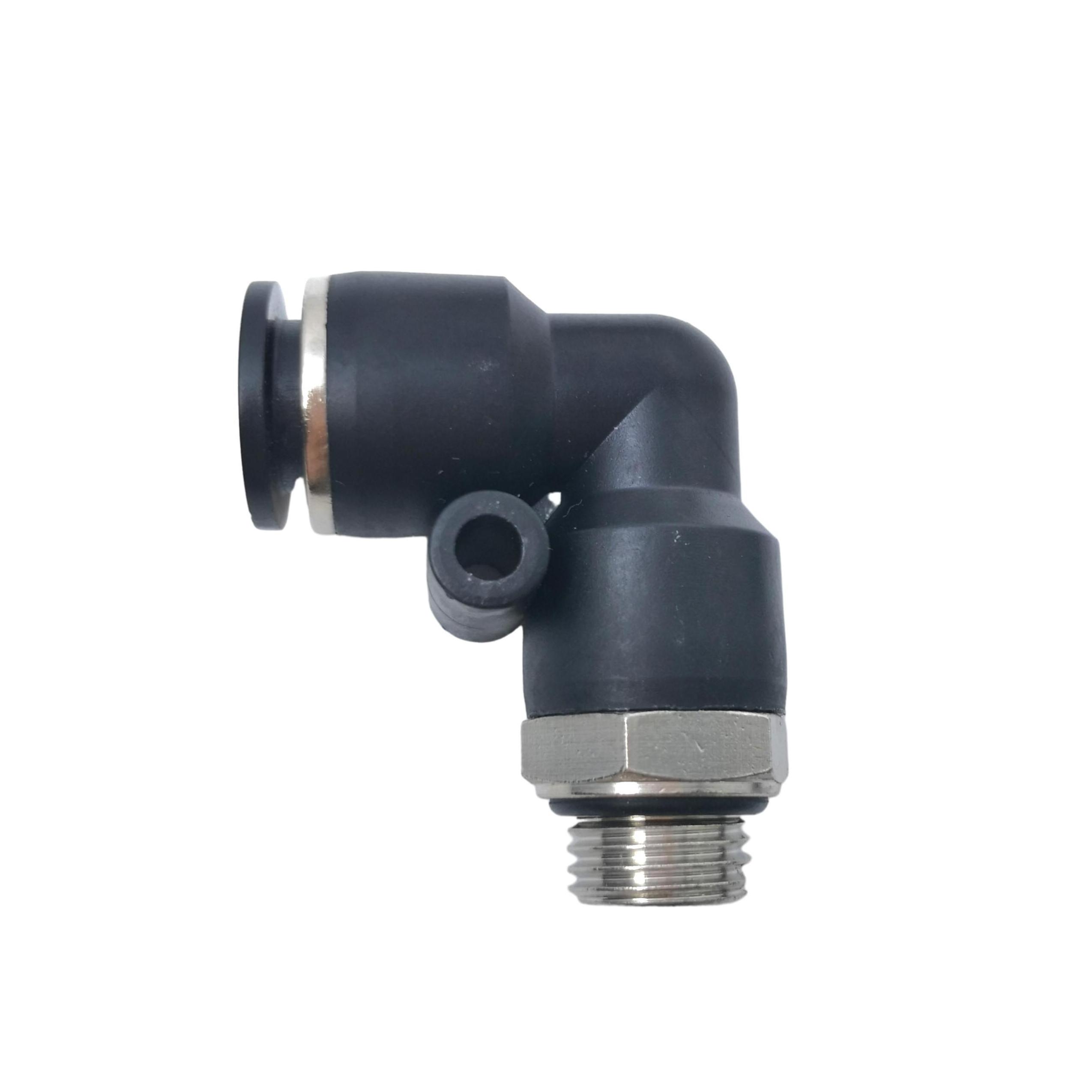 Plastic Quick Connector Push In Fit To Lock Connect Pneumatic Air Hose Fittings 90 Degree Elbow 4 6 8 10 12 14 16mm