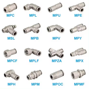 Pneumatic parts air Fittings One Touch tube fitting Push in Brass Nickel Stainless Steel Metal Connect Pneumatic Part