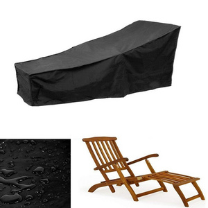 Sun Lounger Cover Waterproof Sunbed Cover Outdoor Garden Patio Furniture with a Storage Bag,Black,184x77x76cm