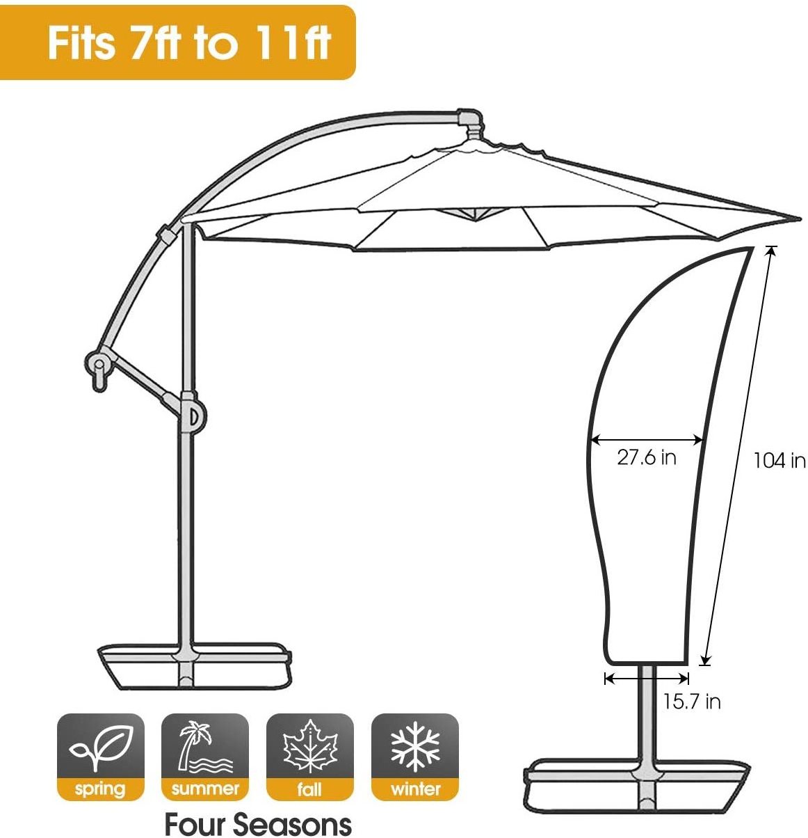 Hot Sale Polyester material Umbrella Cover Waterproof UV Resistant Outdoor Sun Protection Garden Patio Umbrella Cover