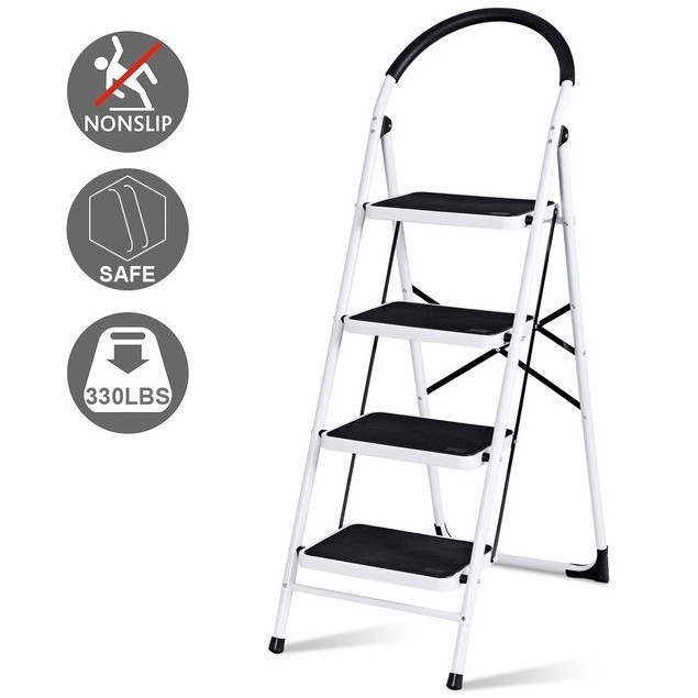 RV Folding Foot Step Stool Ladder 3 Steps Portable Steel Step ladder Wall Lamp Bedroom Corridor Living Room Stairs