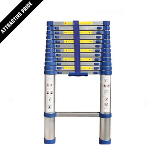 Safety Assured Multi-purpose Ladder 330lbs En131 Aluminum Telescopic Ladder Black with 13 step