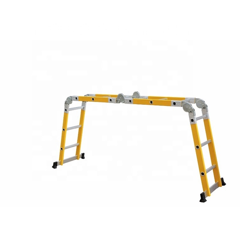 New product Multi-Functional Ladder Fiberglass Multi-Purpose Ladder Factory Telescopic Ladder Aluminium Foldable EN131 Yellow