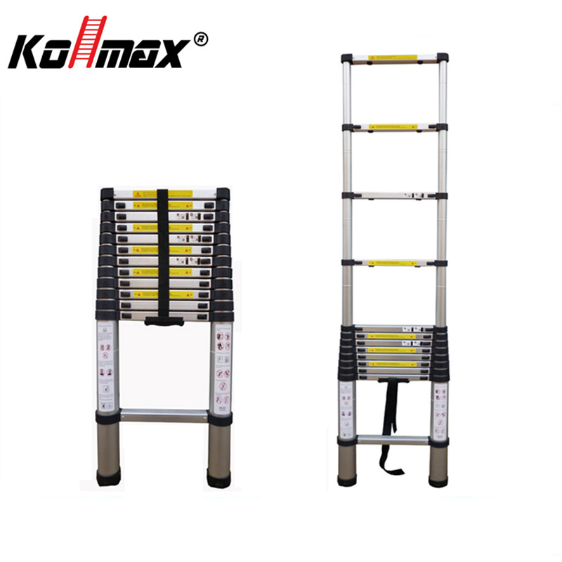 Safety Assured Multi-purpose Ladder 330lbs En131 Aluminum Telescopic Ladder Black with 13 step