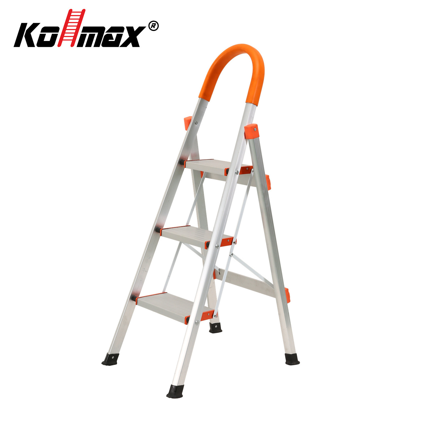 EN131 Working Foldable Household 4 steps Stainless Ladder With Antislip strip for Home Use