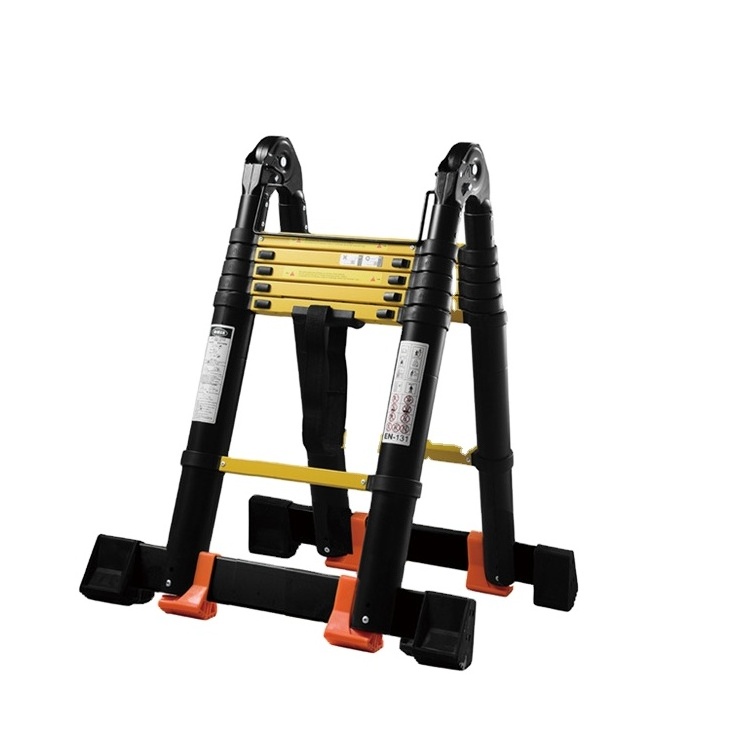 High Quality 12.5FT Saftey And Durable Aluminum Telescopic Folding Step Ladder