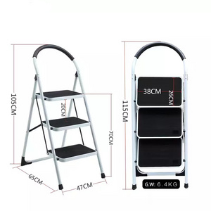 RV Folding Foot Step Stool Ladder 3 Steps Portable Steel Step ladder Wall Lamp Bedroom Corridor Living Room Stairs