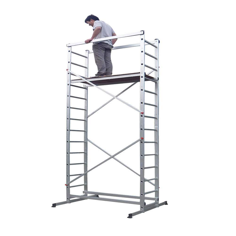 Custom Printed Aluminium Scaffolding Ladder 3.2M EN131 Scaffolding Platform Ladder Outdoor