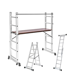 Factory Direct Sales Aluminum Folding Mechanism Ladder 13 Steps Telescopic Ladder