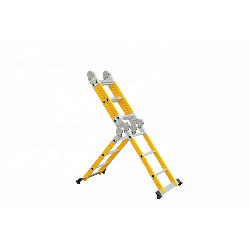 New product Multi-Functional Ladder Fiberglass Multi-Purpose Ladder Factory Telescopic Ladder Aluminium Foldable EN131 Yellow