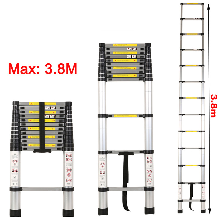 Hot Selling Aluminium Telescopic Extension Ladder with anti-flip feet Multi-function Ladder