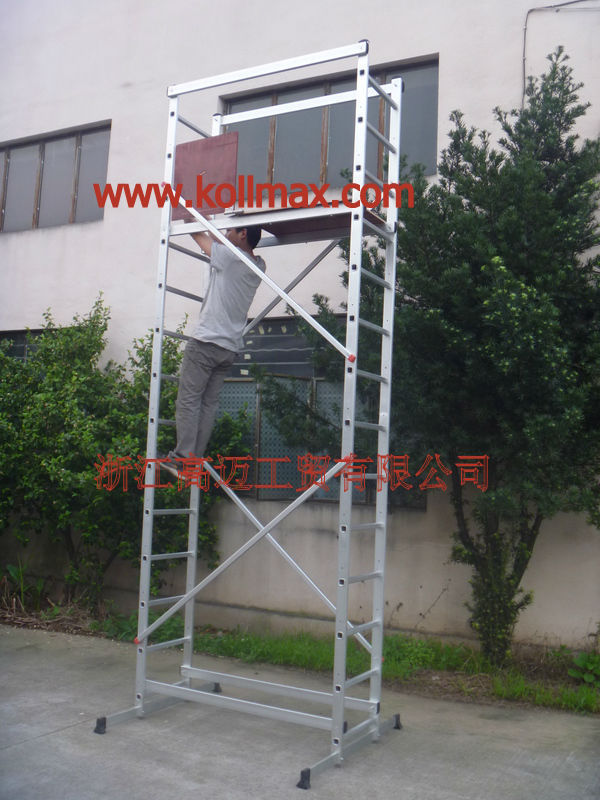 Custom Printed Aluminium Scaffolding Ladder 3.2M EN131 Scaffolding Platform Ladder Outdoor