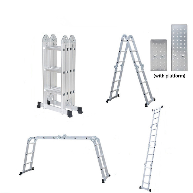 4*3 Rungs Adjustable Folding Multipurpose Platform Scala Alluminio Monkey Ladder