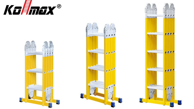 New product Multi-Functional Ladder Fiberglass Multi-Purpose Ladder Factory Telescopic Ladder Aluminium Foldable EN131 Yellow