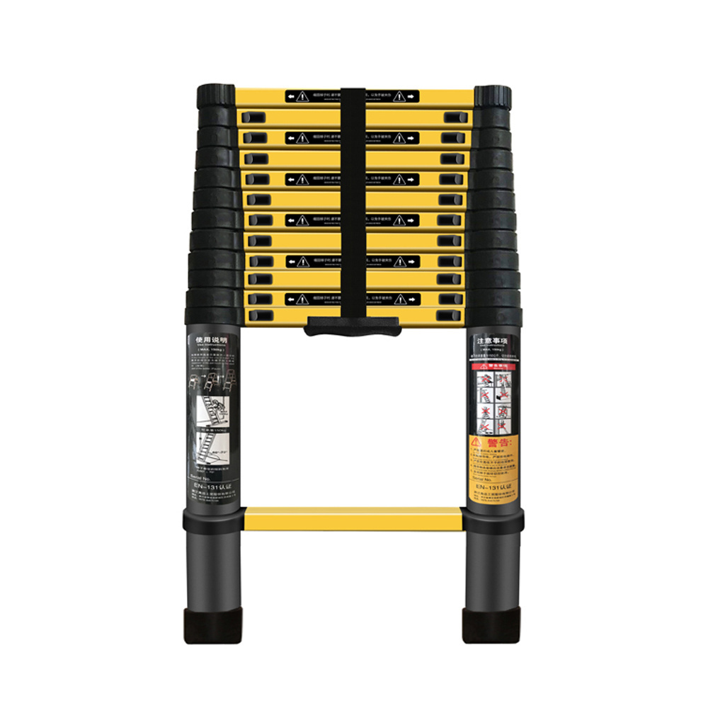 High Quality 12.5FT Saftey And Durable Aluminum Telescopic Folding Step Ladder