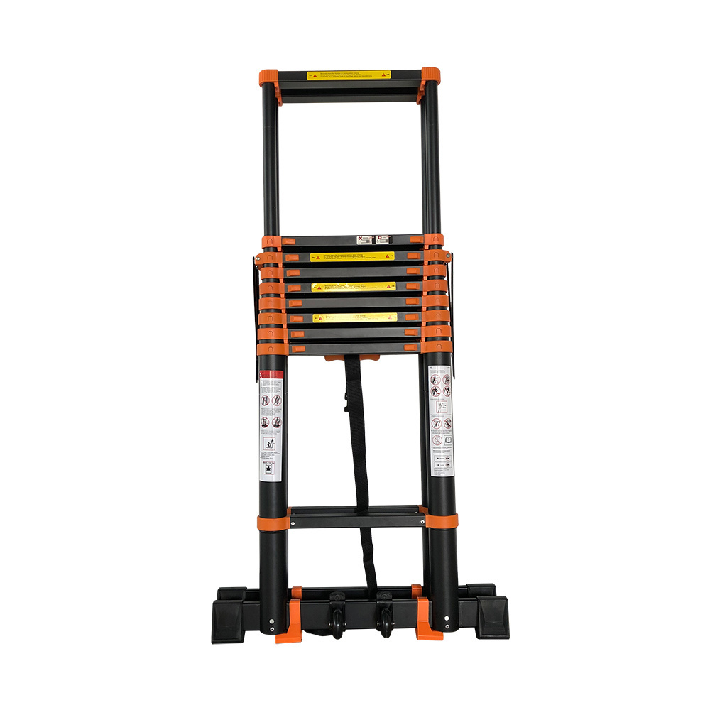 Popular Design Aluminum Telescopic Extension Ladder Scaffold Lift Black Rolling Ladder