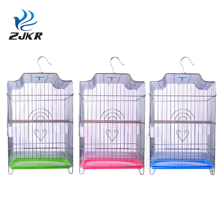 TC4303-B Detachable electroplating stainless steel super large bird cages with stand for parrots sale