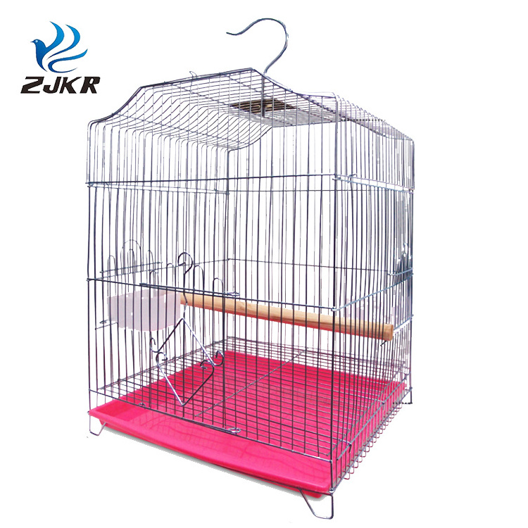 TC4303-B Detachable electroplating stainless steel super large bird cages with stand for parrots sale