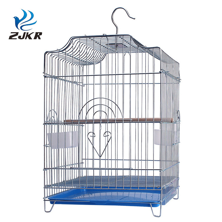 TC4303-B Detachable electroplating stainless steel super large bird cages with stand for parrots sale