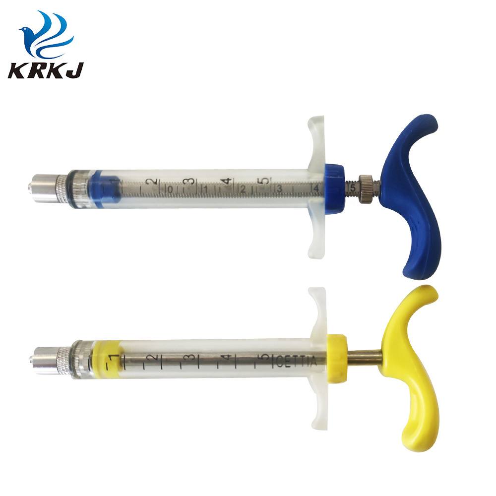 KD313 veterinary instrument tpx nylon poultry pig vaccine syringe 5ml for animal use