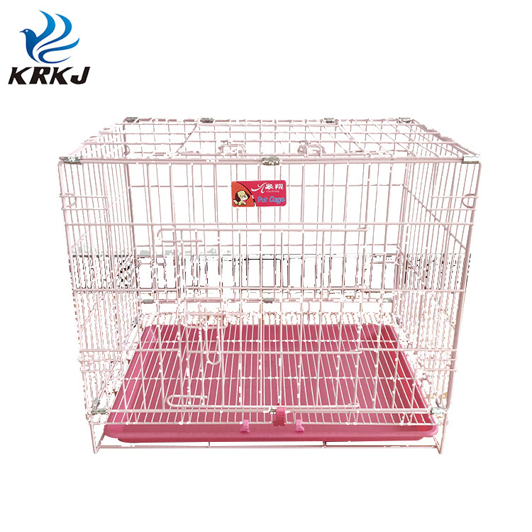 TC4304 Thickness foldable portable dog plastic flooring cages metal kennels for large and medium dogs