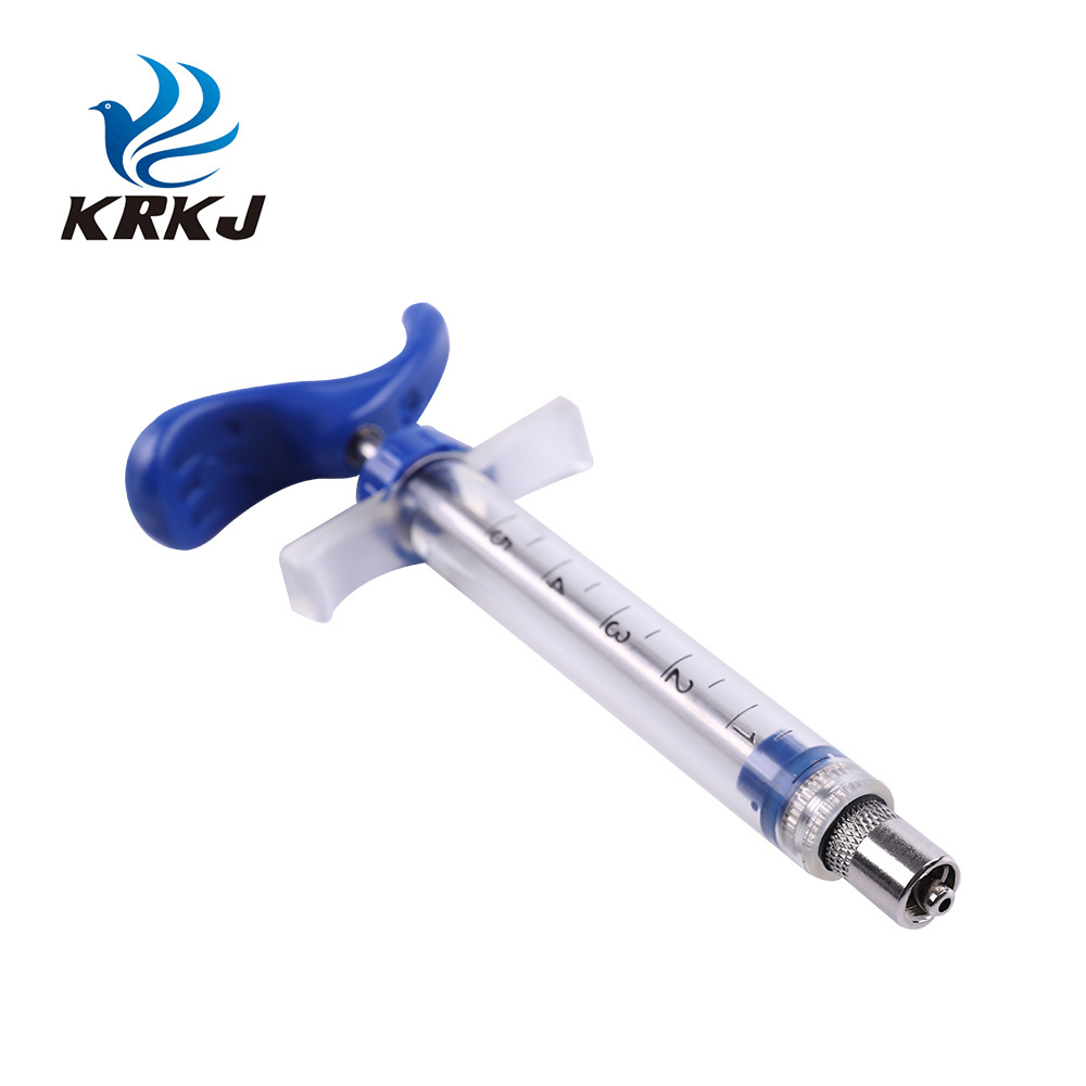 KD313 veterinary instrument tpx nylon poultry pig vaccine syringe 5ml for animal use