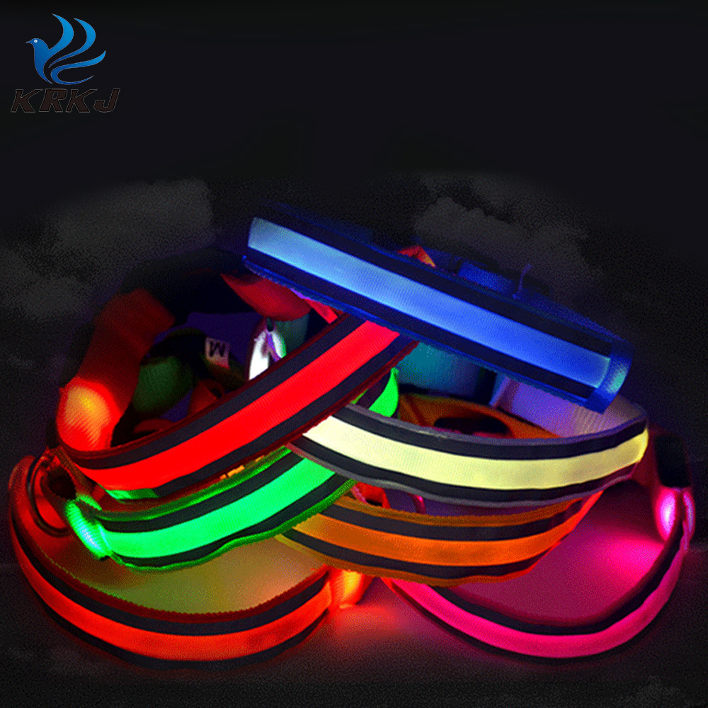 TC1008 Pet Accessories Fancy Cool Collars Led Para Perro Light Flashing Pet Neck Luminous Colourful Dog Collar