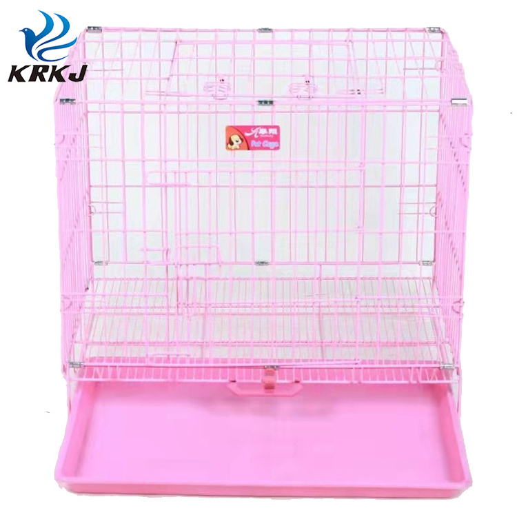 TC4304 Thickness foldable portable dog plastic flooring cages metal kennels for large and medium dogs