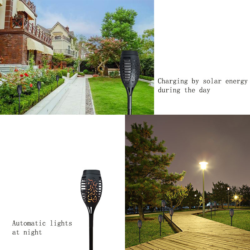 kezhan Hot waterproof 12 96 LED Dancing Flickering Torches flame plastic solar outdoor garden light