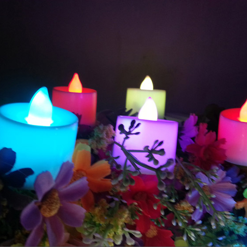 3D rgb battery power pillar led candles lights ornament cemetery electronic candle swinging flickering warm white taper candle