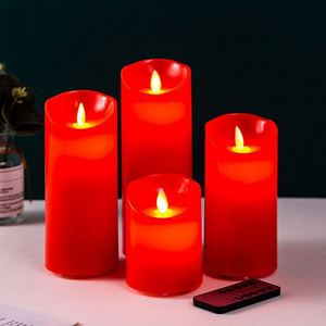 3D rgb battery power pillar led candles lights ornament cemetery electronic candle swinging flickering candle for halloween